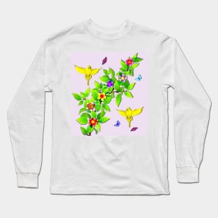 Cute Birds. Budgerigars aka Parakeets Long Sleeve T-Shirt